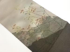 金彩手描き花々模様袋帯